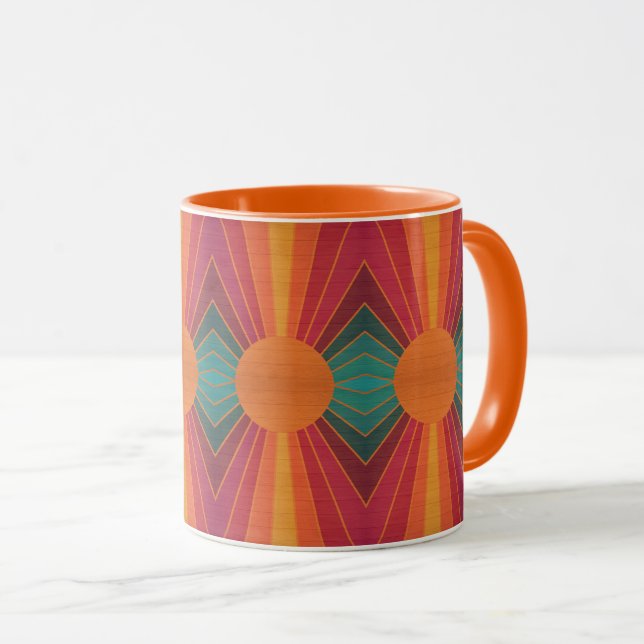 Beautiful Sunny Sun Rays Southwestern Folk Art Mugg (Framsida höger)