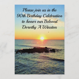 BEAUTIFUL SUNRISE 90:E BIRTHDAY INVITATIONS INBJUDNINGAR