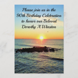 BEAUTIFUL SUNRISE 90:E BIRTHDAY INVITATIONS INBJUDNINGAR