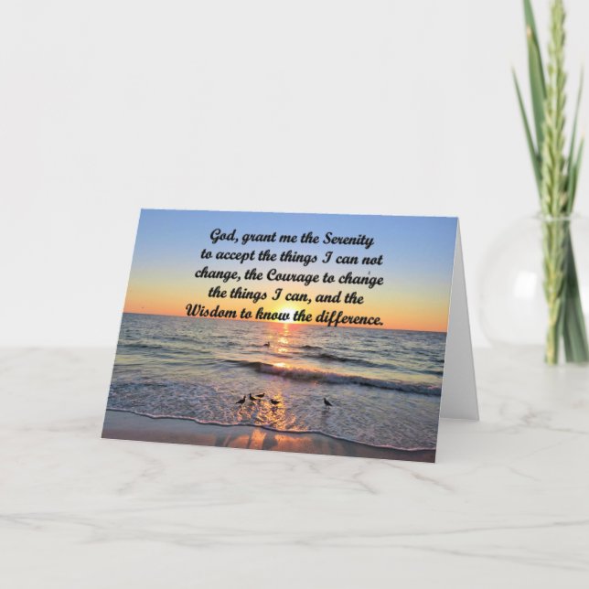 BEAUTIFUL SUNRISE SERENITY PRAYER GREETARD KORT (Framsida)