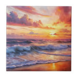 Beautiful Sunset Kakelplatta<br><div class="desc">A beautiful beach sunset</div>