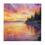 Beautiful Sunset Kakelplatta<br><div class="desc">A beautiful beach sunset</div>