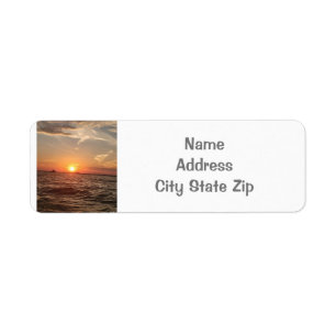 * BEAUTIFUL SUNSET VID BEACH* ADRESSETIKETTER RETURADRESS ETIKETT