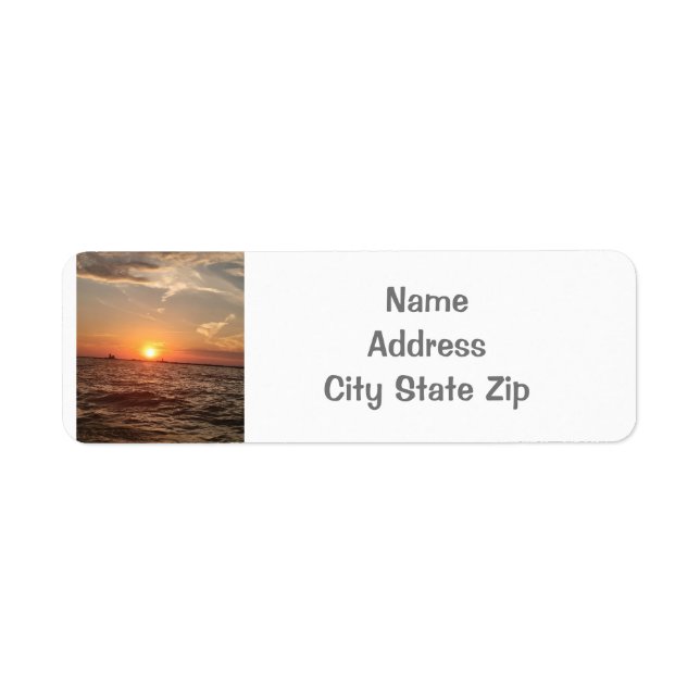 * BEAUTIFUL SUNSET VID BEACH* ADRESSETIKETTER RETURADRESS ETIKETT (Framsidan)