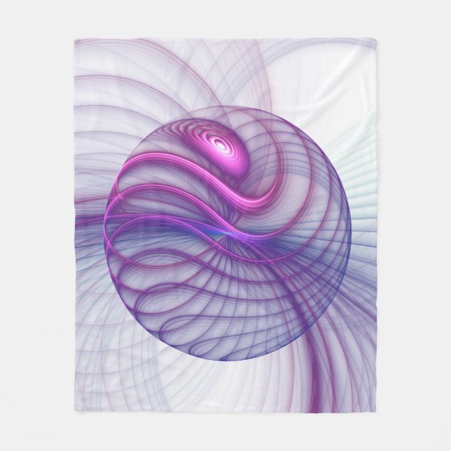 Beautiful Swing Modern Abstract Fractal Art Pink Fleecefilt (Framsidan)