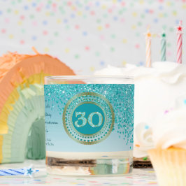 Beautiful Teal Blue & Gold Glitter 30th Birthday
