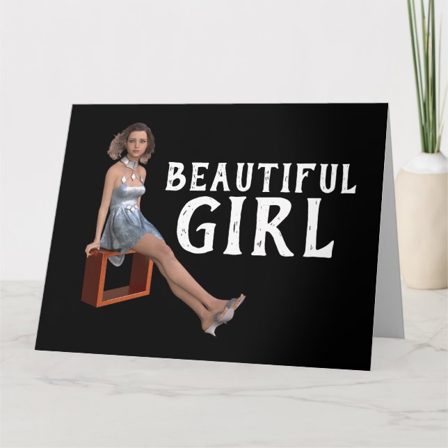 BEAUTIFUL TONÅRING GIRL GRATTIS PÅ FÖDELSEDAGEN CA KORT (Framsida)