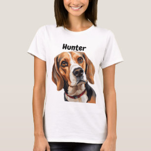 BEAUTIFUL TRI-FÄRG BEAGLE HUND ANSIKTE T SHIRT
