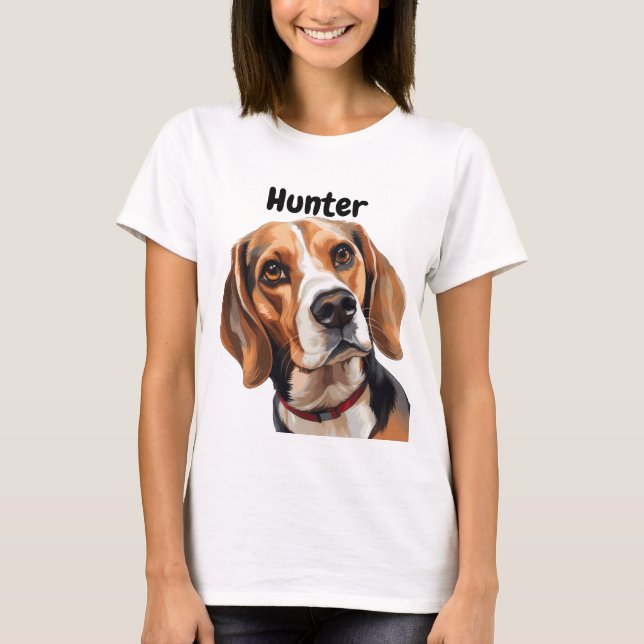 BEAUTIFUL TRI-FÄRG BEAGLE HUND ANSIKTE T SHIRT (Framsida)
