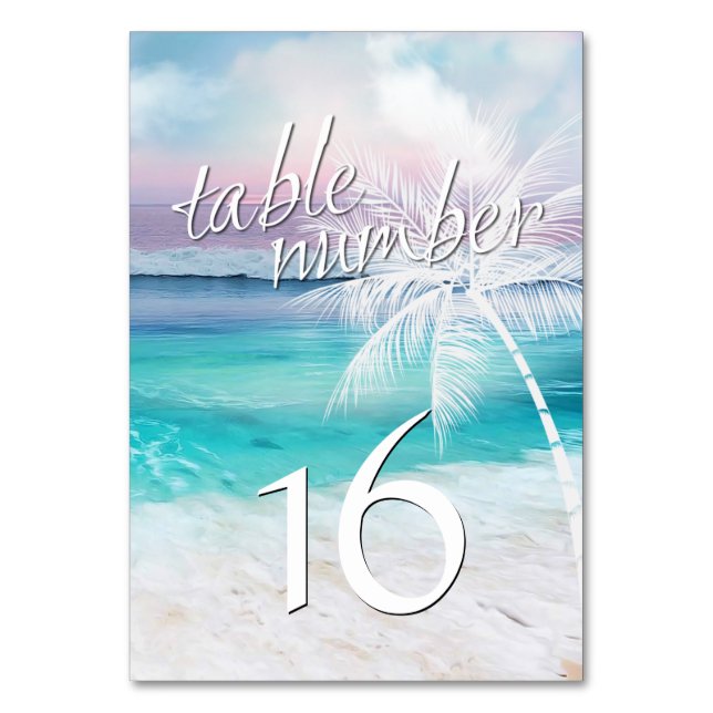 BEAUTIFUL TROPICAL OCEAN SUNRISE Bord Card Bordsnummer (Framsidan)