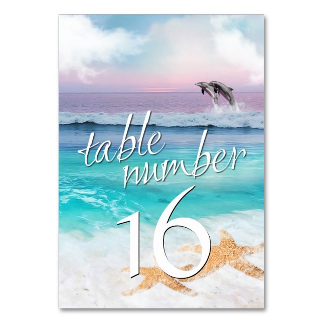 BEAUTIFUL TROPICAL OCEAN SUNRISE Bord Card Bordsnummer (Framsidan)
