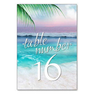 BEAUTIFUL TROPICAL OCEAN SUNRISE Bord Card Bordsnummer