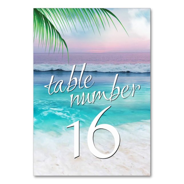 BEAUTIFUL TROPICAL OCEAN SUNRISE Bord Card Bordsnummer (Framsidan)