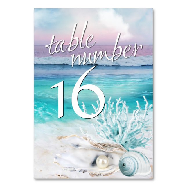 BEAUTIFUL TROPICAL OCEAN SUNRISE Bord Card Bordsnummer (Framsidan)
