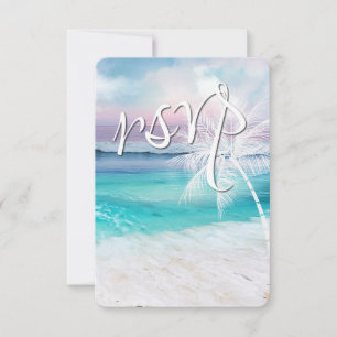 BEAUTIFUL TROPICAL OCEAN SUNRISE OSA Bröllop Kort
