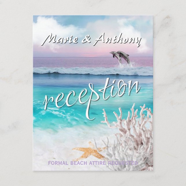 BEAUTIFUL TROPICAL OCEAN SUNRISE Reception Card Tilläggskort (Framsida)