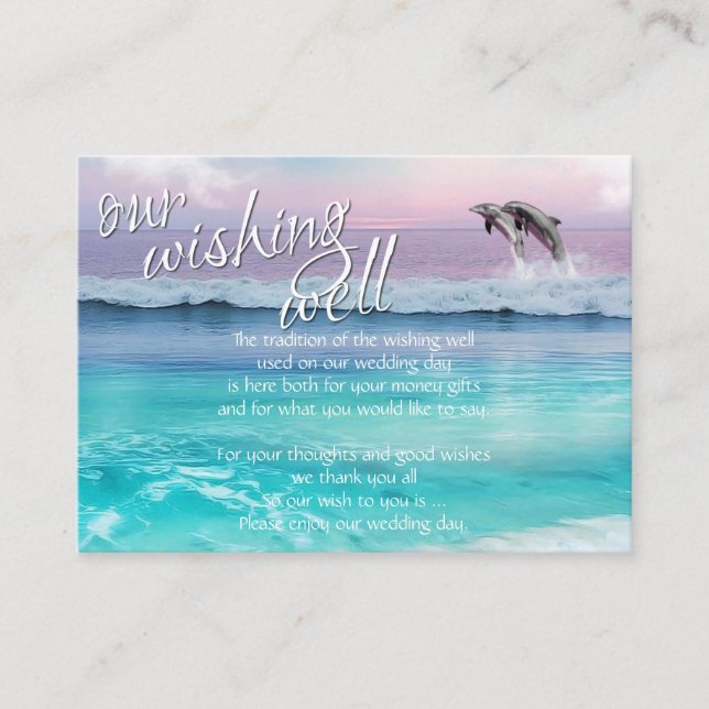 BEAUTIFUL TROPICAL OCEAN SUNRISE Wishing well Tilläggskort (Framsida)