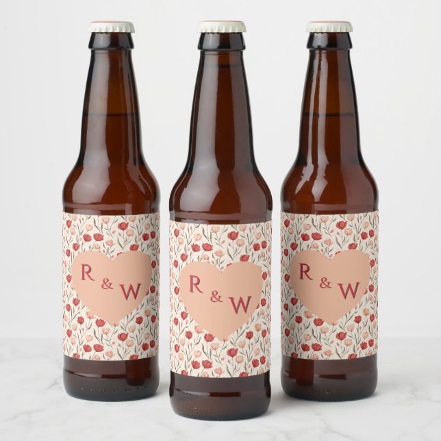Beautiful tulip Fancy Wedding Beer Label Ölflaska Etikett (Flaskor)