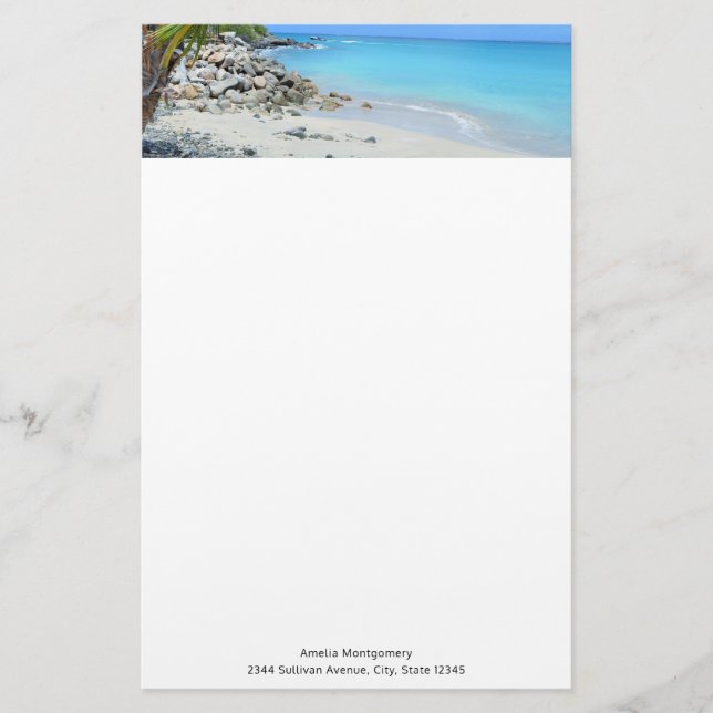 Beautiful Turquoise Tropical Beach Brevpapper (Framsida)