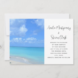 Beautiful Turquoise Tropical Beach Wedding Inbjudningar