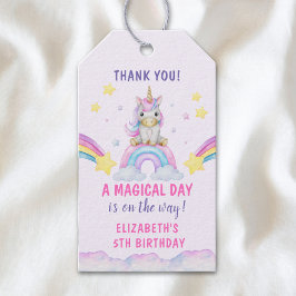 Beautiful Unicorn Birthday Girl Presentetikett
