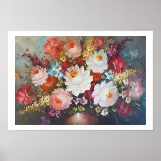 Beautiful vase of flowers floral poster