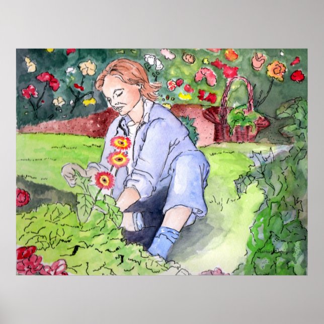 BEAUTIFUL VATTEN FÄRG PAINERING MED HARRIET DAVIDS POSTER (Framsidan)