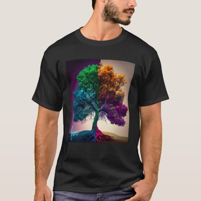 Beautiful Vibrant Tree Nature s Beauty  7 T Shirt (Framsida)