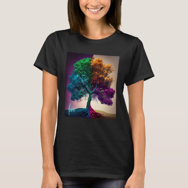 Beautiful Vibrant Tree Nature s Beauty  7 T Shirt (Framsida)