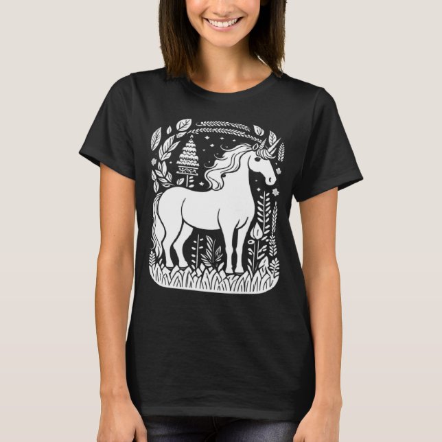 Beautiful Vibrant Unicorn Nature s Beauty T Shirt (Framsida)