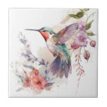 Beautiful Vibrant Watercolor Hummingbird Print Kakelplatta<br><div class="desc">This beautiful Watercolor Hummingbird Print Tile will look good on any coffee table as a coaster or mounted on a wall. The vibrant colours make it stand out and would be a great vocal point in any room. Other sets are available in my Homeware store.</div>