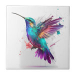 Beautiful Vibrant Watercolor Hummingbird Print Kakelplatta<br><div class="desc">This beautiful Watercolor Hummingbird Print Tile will look good on any coffee table as a coaster or mounted on a wall. The vibrant colours make it stand out and would be a great vocal point in any room. Other sets are available in my Homeware store.</div>