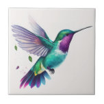 Beautiful Vibrant Watercolor Hummingbird Print Kakelplatta<br><div class="desc">This beautiful Watercolor Hummingbird Print Tile will look good on any coffee table as a coaster or mounted on a wall. The vibrant colours make it stand out and would be a great vocal point in any room. Other sets are available in my Homeware store.</div>