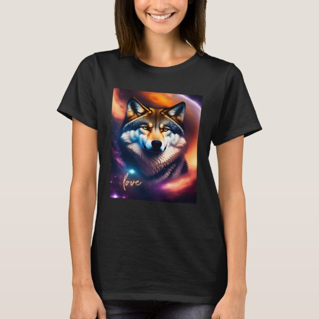 Beautiful Vibrant Wolf Nature s Beauty  4 T Shirt (Framsida)