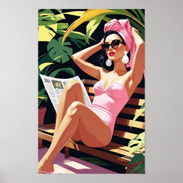 Beautiful Vintage Inspired Woman Poster (Framsidan)