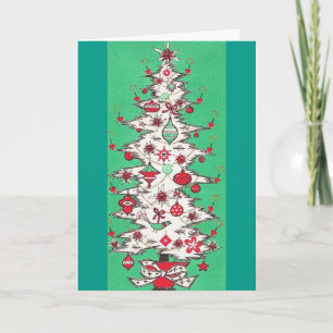 Beautiful Vintage Mid Century Mod Christmas Tree Helgkort