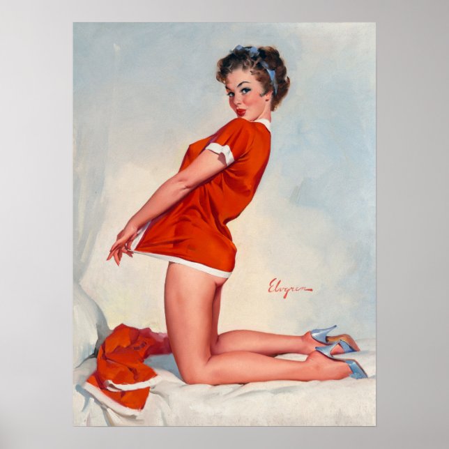 Beautiful Vintage Pin Up Girl Art Poster  (Framsidan)