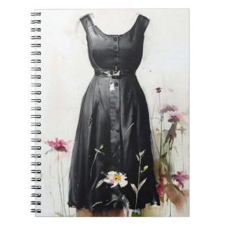 Beautiful Vintage Victorian Black and White Iconic Anteckningsbok
