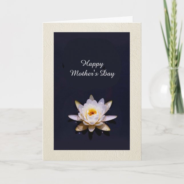 Beautiful Water Lily personalized Mother's Day Kort (Framsida)