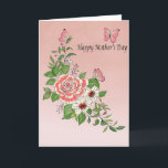 Beautiful Watercolor Flower Happy Mother's Day  Kort<br><div class="desc">Beautiful Watercolor Flower Happy Mothers Day Card. Wish mom the happiest day ever with this beautiful pink,  floral and butterfly card.</div>
