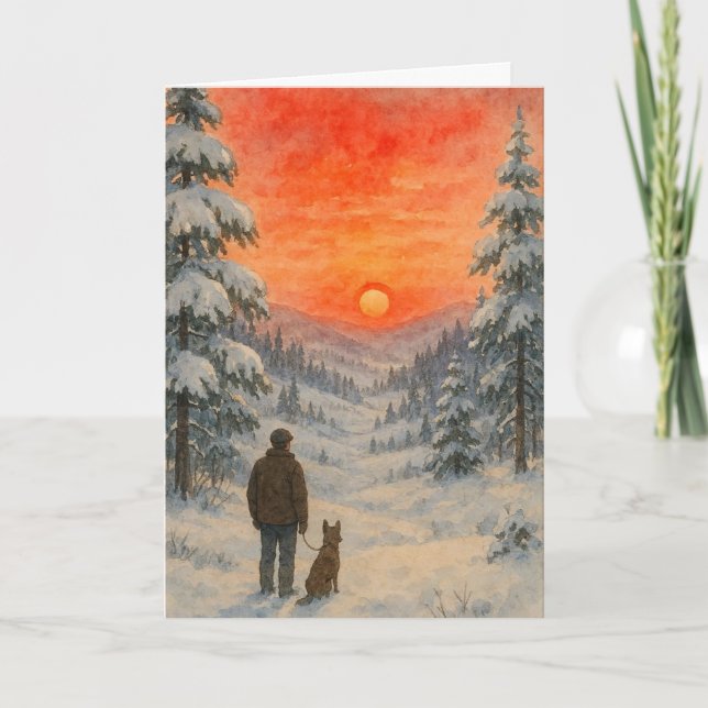 Beautiful winter landscape Xmas card Kort (Framsida)