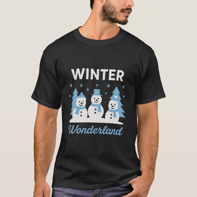 Beautiful Winter Wonderland Snow Atmosphere Nature T Shirt (Framsida)