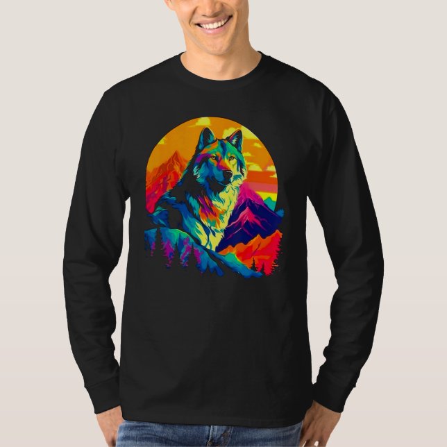 Beautiful Wolf Art T Shirt (Framsida)
