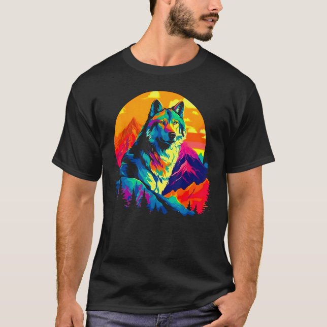Beautiful Wolf Art T Shirt (Framsida)