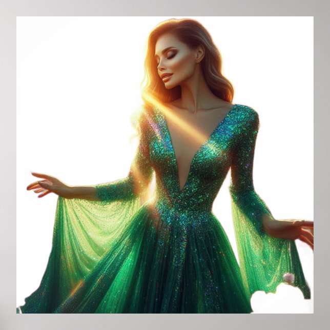 Beautiful Woman on a 40x40 Wall Poster (Framsidan)