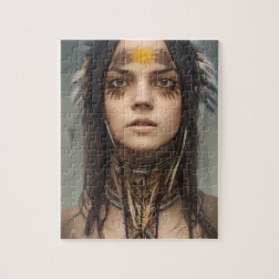BEAUTIFUL YOUNG INDIAN NATIVE GIRL JIGSAW PUZZZLE PUSSEL