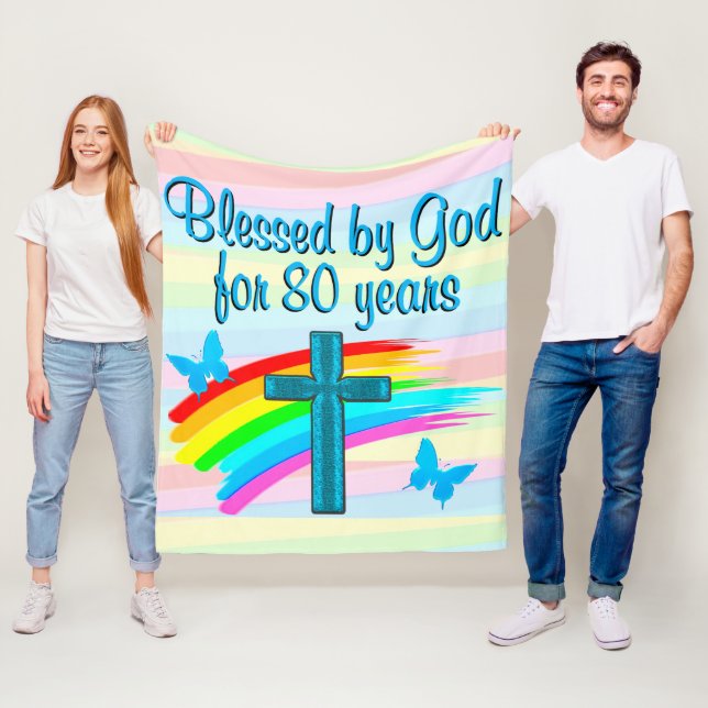 BEAUTIFULL BLUE KOR 80:E BIRTHDAY FLEECE BLANKET (På plats)