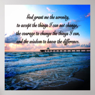 BEAUTIFULL SERENITET PRAYER OCEAN SCENE POSTER