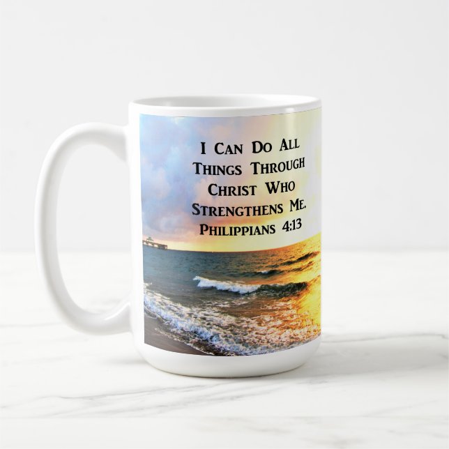 BEAUTIFULLA PHILIPPIANER 4:13 SCRIPTURE PHOTO KAFFEMUGG (Vänster)