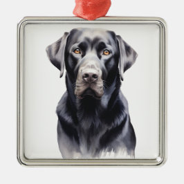 BEAUTIFULLT BLACK LABRADOR RETRIEVER HUND JULGRANSPRYDNAD METALL
